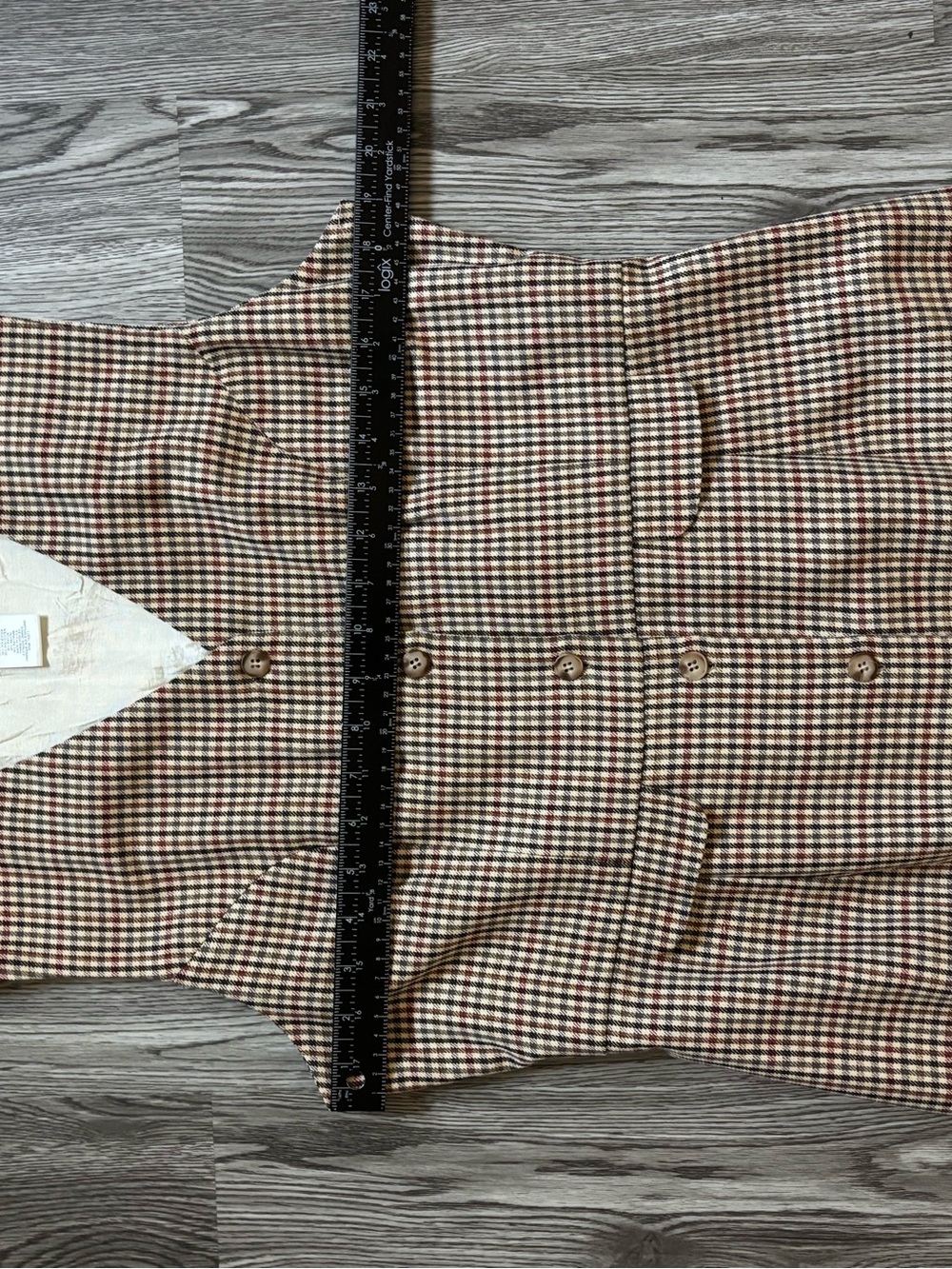 VTG Sleeveless Button-Front Houndstooth Checker Midi Vest Tie Back Dress - Picture 8 of 11